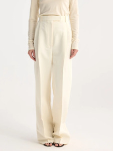 Pants Shorts: High-Waist Tailored Trousers in Off White