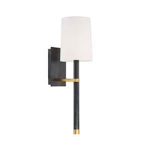 Gold Filter: Xavier Collection - Wall Sconce - Matte Black & Gold Leaf Frame