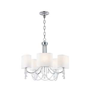 Crystal Chandeliers: Amelia 5 Light Crystal Chandelier - CHROME