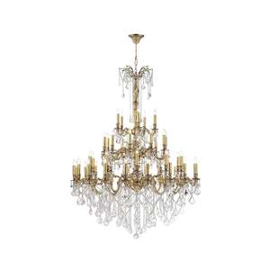 Crystal Chandeliers: AMERICANA 45 Light Crystal Chandelier - Brass Finish