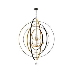 Carson Collection - 12 Lights Orb Chandelier - English Bronze & Gold
