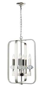 Crystal Pendant Lighting: NewYork Allure - 4 Light - Polished Nickel