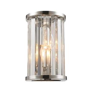 Crystal Pendant Lighting: NewYork Oasis Wall Sconce - Clear - Height 22cm
