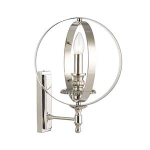 Crystal Pendant Lighting: Hampton Orb - Wall Sconce - Polished Nickel