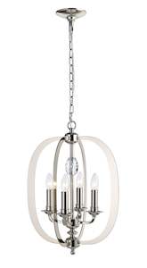 Crystal Pendant Lighting: NewYork Luxe - 4 Light - Polished Nickel