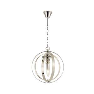 Crystal Pendant Lighting: Hampton Orb - Single Light - Polished Nickel