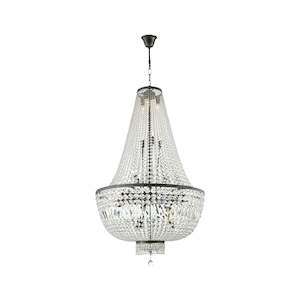 Basket Chandeliers: French Basket Chandelier - Antique Silver- 80cm by 130cm
