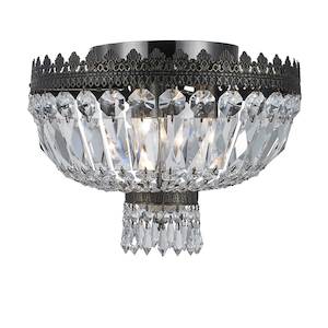 Basket Chandeliers: Royal French Basket Flush Mount Chandelier - Antique Bronze - W:30cm