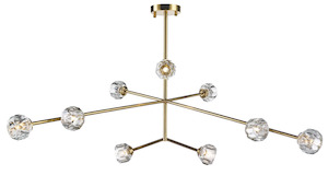 Clearance: Hugo Collection - 9 Light Chandelier - Brass Plated