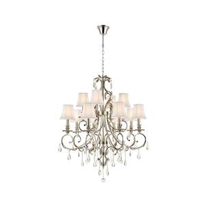 Clearance: ARIA - Hampton 12 Arm Chandelier - Nickel Plated