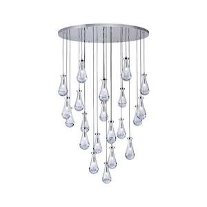 Rayne Collection - Round Cluster - W: 120cm H: 200cm - Polished Nickel