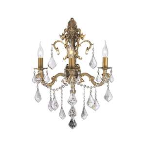 Americana Collection: AMERICANA 3 Light Wall Sconce - Brass Finish