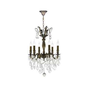 AMERICANA 6 Light Crystal Chandelier - Antique Bronze Style