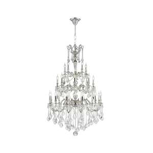 AMERICANA 25 Light Crystal Chandelier - Silver Plated