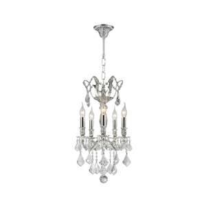 Americana Collection: AMERICANA 5 Light Chandelier - Silver Plated