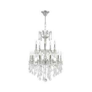 Americana 15 Light Crystal Chandelier - Silver Plated