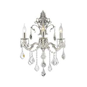 Americana Collection: AMERICANA 3 Light Wall Sconce - Silver Plated