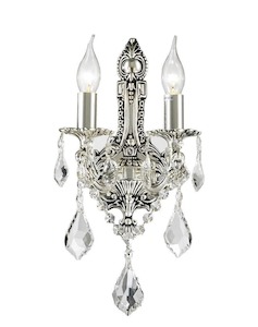 AMERICANA 2 Light Wall Sconce - Edwardian - Silver Plated