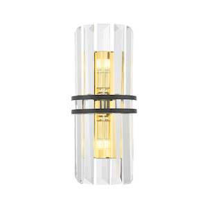 Ashton Collection - Wall Sconce - Black and Gold Plated
