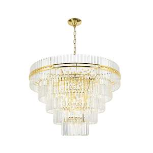 Ashton Collection - Five Tier Chandelier - 120cm - Gold