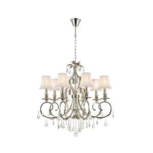 Aria Collection: ARIA - Hampton 8 Arm Chandelier - Nickel Plated