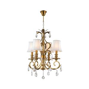 Aria Collection: ARIA - Hampton 4 Arm Chandelier - Brass