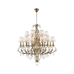 Aria Collection: ARIA - Hampton 18 Arm Chandelier - Brass