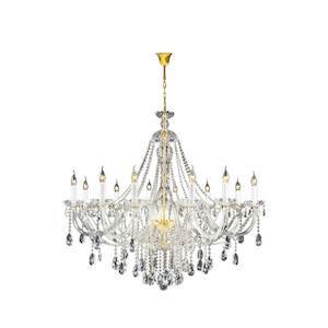 Bohemian Brilliance LARGE 12 Arm Single Tier Chandelier - GOLD
