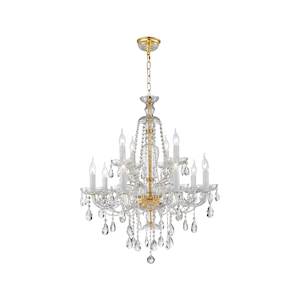 Bohemian Brilliance Collection: Bohemian Brilliance 12 Arm Crystal Chandelier- GOLD