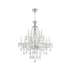 Bohemian Brilliance 12 Arm Crystal Chandelier- CHROME