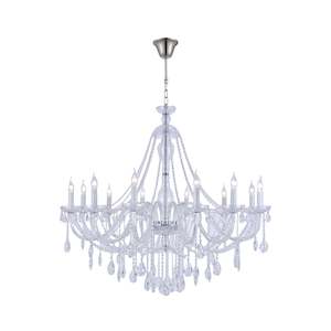 Bohemian Brilliance LARGE 12 Arm Single Tier Chandelier - Chrome