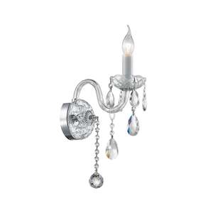 Bohemian Elegance Collection: Bohemian Elegance Single Arm Wall Light Sconce- CHROME