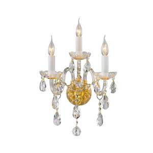 Bohemian Elegance Collection: Bohemian Elegance Triple Arm Wall Light Sconce - GOLD