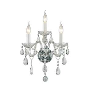 Bohemian Elegance Triple Arm Wall Light Sconce - CHROME