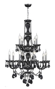 Jet Black Bohemian Chandelier - 12 ARM