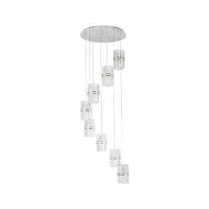 Ashton Collection - 8 Light Pendant Cluster - W: 80cm - Polished Nickel