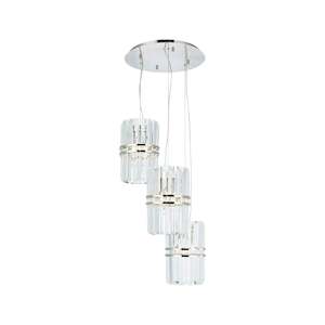 Contemporary Wave Spiral Ball Cluster Collections: Ashton Collection - 3 Light Pendant Cluster - W: 46cm - Polished Nickel