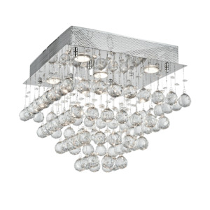 Contemporary Wave Spiral Ball Cluster Collections: Square Cluster LED Flush Mount Crystal Chandelier - Width:40cm Height:36cm