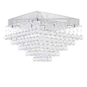 Square Cluster LED Flush Mount Crystal Chandelier - Width:50cm Height:36cm