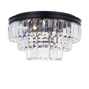 Jordan Collection - Flush Mount Chandelier - 40cm - Warm Bronze