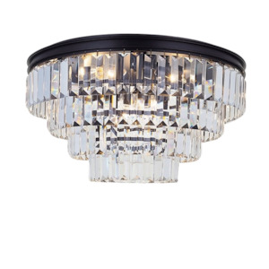 Jordan Collection - Flush Mount Chandelier - 50cm - Warm Bronze