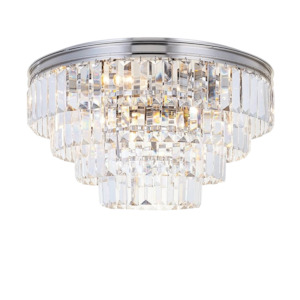 Jordan Collection - Flush Mount Chandelier - 50cm - Nickel Plated