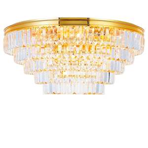Jordan Collection - Flush Mount Chandelier - 70cm - Gold Plated