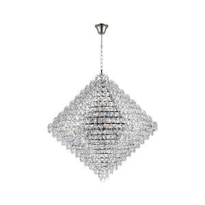 NewYork - Diamond Edge Crystal Pendant Light - 90cm