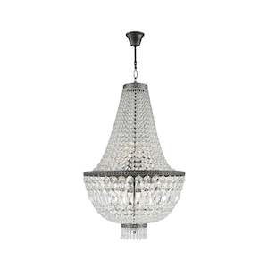 French Basket Chandelier - Antique SILVER - 8 Light