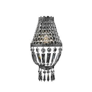 French Basket Wall Sconce Light - Antique SILVER- W:15cm