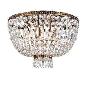 French Basket - Flush Mount Chandelier - Antique Bronze - W:50cm