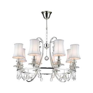 Hampton Halo Collection: NewYork - Hampton Halo 8 Light Chandelier - Polished Nickel