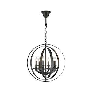 Hampton Orb Collection: Hampton Orb - 6 Light - Dark Bronze