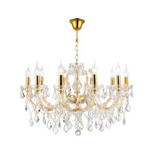 Maria Theresa Crystal Chandelier Grande 10 Light - GOLD